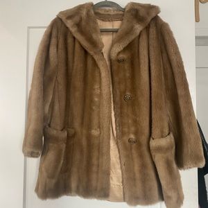 Mincara by Russel Taylor Faux Fur Coat Womens 12/14